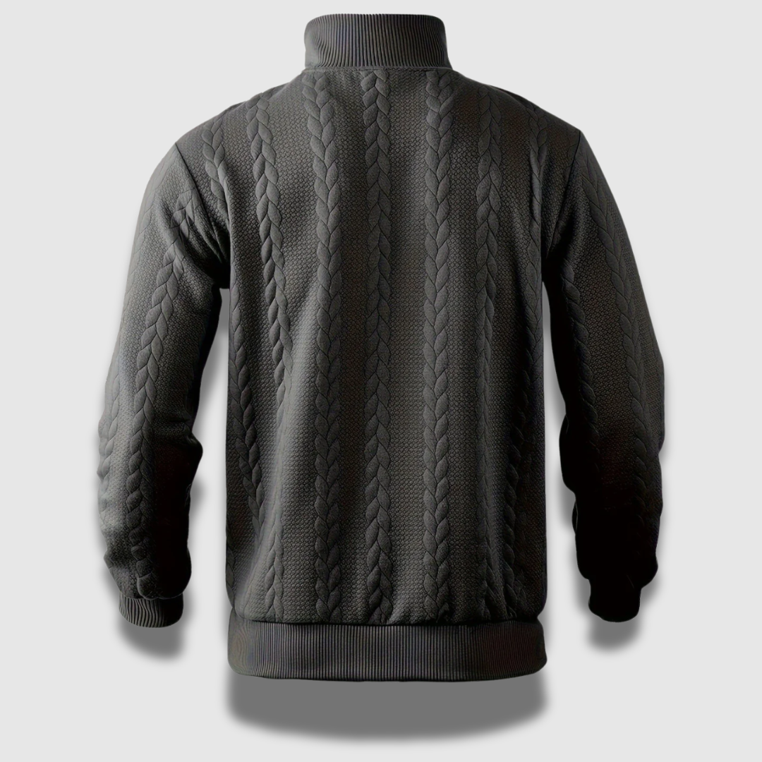 Heren Vintage Ritsgebreide Trui – Retro Warmte en Verfijnd Comfort