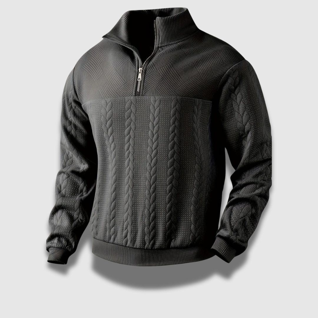 Heren Vintage Ritsgebreide Trui – Retro Warmte en Verfijnd Comfort
