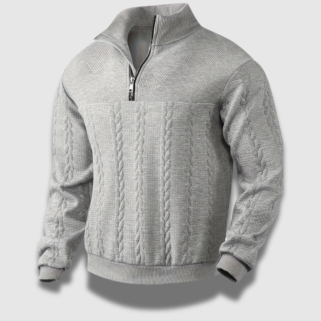 Heren Vintage Ritsgebreide Trui – Retro Warmte en Verfijnd Comfort