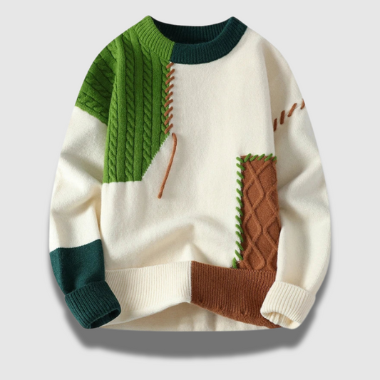 Heren Levendige Trui met Ronde Hals – Opvallend, Casual en Comfortabel
