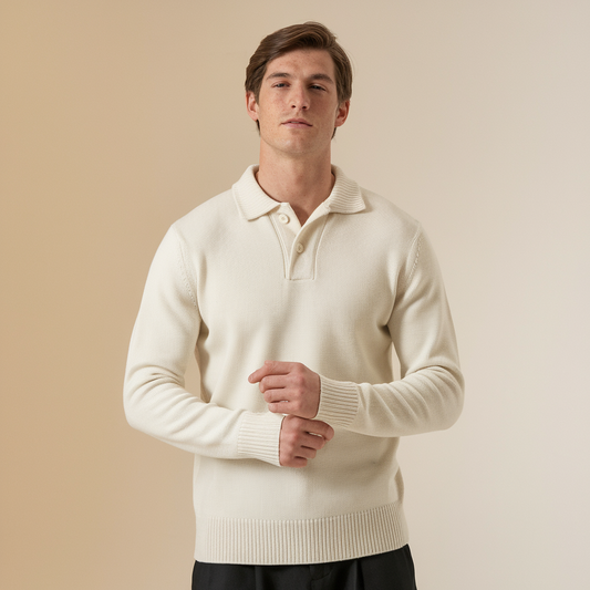Heren Trui met Stijlvolle Kraag – Elegant Comfort en Verfijnde Look