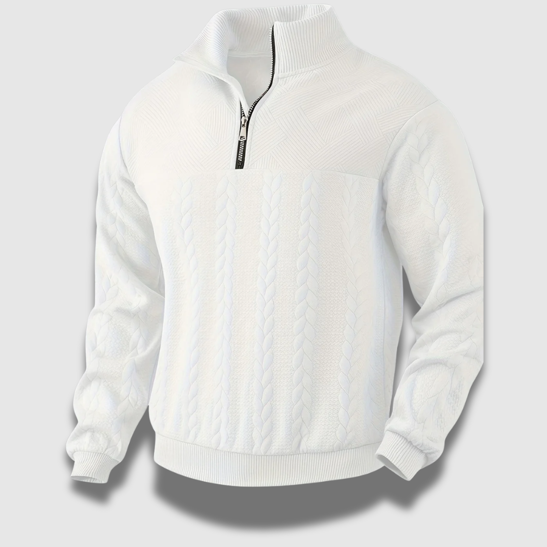 Heren Vintage Ritsgebreide Trui – Retro Warmte en Verfijnd Comfort